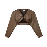 Cambri Faux Leather Ballerina Bolero Top