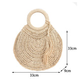 Coralie Round Straw Tote Bag