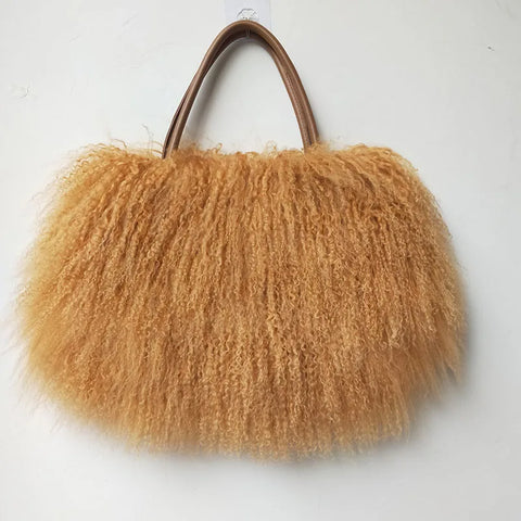 Catala Mongolian Lamb Fur Handbag