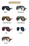 Edith Vintage Oval Aviator Sunglasses
