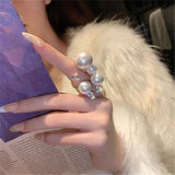 Cara Large Pearl Beads Cocktail Ring