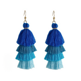 Bohemian Multicolor Tiers Tassel Earrings