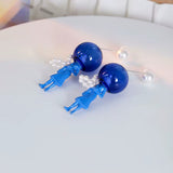 Glass Ball and Lady Drop Earrings