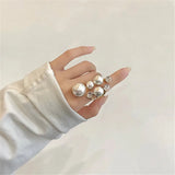 Cara Large Pearl Beads Cocktail Ring