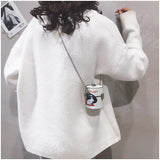 White Rabbit Mini Cylinder Bucket Bag