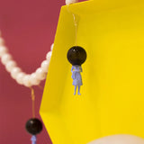 Glass Ball and Lady Drop Earrings