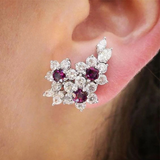 Lorna CZ Crystal Leaves Stud Earrings