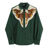 Deer Embroidered Western Shirts - 2 Colors