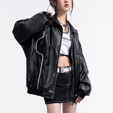 Heera Faux Leather Racer Bomber Jackets - 2 Colors watereverysunday