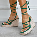 Kelly Gladiator Espadrille Wedge Sandals - 2 Colors