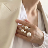 Cara Large Pearl Beads Cocktail Ring