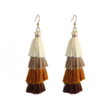 Bohemian Multicolor Tiers Tassel Earrings