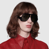 Edith Vintage Oval Aviator Sunglasses