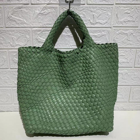 Ibiza Faux Leather Woven Tote