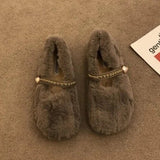 Iida Faux Fur Round Toe Loafers watereverysunday