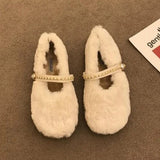 Iida Faux Fur Round Toe Loafers watereverysunday