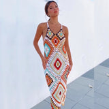 Iliana Multi-Color Patchwork Crochet Dress - 2 Colors watereverysunday