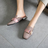 Illiana Glittering Buckle & Crystal Heels Mules - 3 Colors watereverysunday
