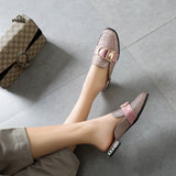 Illiana Glittering Buckle & Crystal Heels Mules - 3 Colors watereverysunday