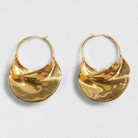 Imani Twist Metal Look Hoop Earrings - 2 Colors watereverysunday