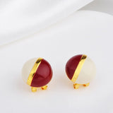 Ines Two-Tone Enamel Sphere Clip Earrings