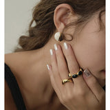 Ines Two-Tone Enamel Sphere Clip Earrings