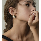 Ines Two-Tone Enamel Sphere Clip Earrings