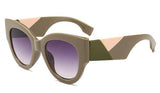 Ingrid Patchwork Resin Frame Cateye Sunglasses - 6 Styles watereverysunday