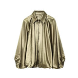 Ingrid Ruched Satin Bomber Jacket