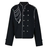 Inka Chain Embellished Military Bomber Jacket