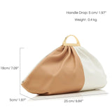 Ira Two Tone Vegan Leather Ruched Dumpling Bags watereverysunday