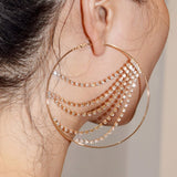 Iridessa Rhinestone Embellished Disco Hoop Earrings - Gold or Silver watereverysunday