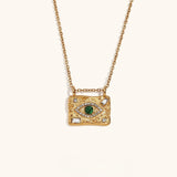 Iris Crystal Eye Pendant Necklace