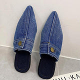 Irma Pointed Toe Denim Slippers - 3 Colors watereverysunday