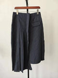 Jamesina Asymmetric Wrap Pinstripe Maxi Skirt