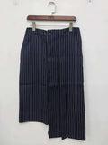 Jamesina Asymmetric Wrap Pinstripe Maxi Skirt