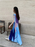 Jill Origami Color Block Maxi Dress watereverysunday