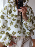 Jillian Retro Floral Sherpa Pullover Jumper