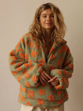 Jillian Retro Floral Sherpa Pullover Jumper