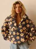 Jillian Retro Floral Sherpa Pullover Jumper