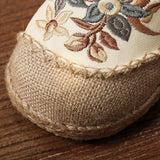 Johanna Vintage Floral Embroidery Moccasin Loafers watereverysunday