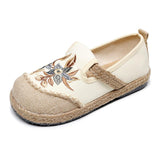 Johanna Vintage Floral Embroidery Moccasin Loafers watereverysunday