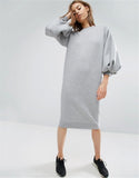 Jolene Puff Sleeve Sweatshirt Mini Dress - 2 Colors watereverysunday