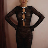 Jolene Crochet Lace Maxi Halter Dress