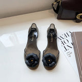 Joseline Camellia Flower Jelly Flats