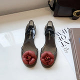 Joseline Camellia Flower Jelly Flats