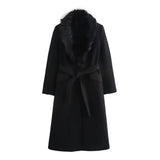 Josephina Faux Fur Collar Woolen Coat
