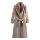 Josephina Faux Fur Collar Woolen Coat