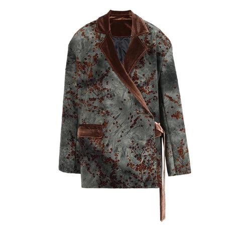 Josie Kimono Floral Velvet Blazer