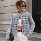 Julane Vintage Military Denim Jacket